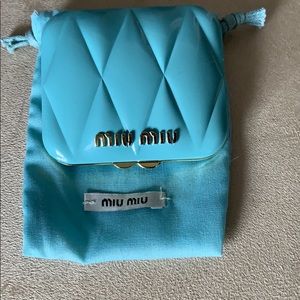 Rare Miu Miu Tiffany Blue Madras compact mirror